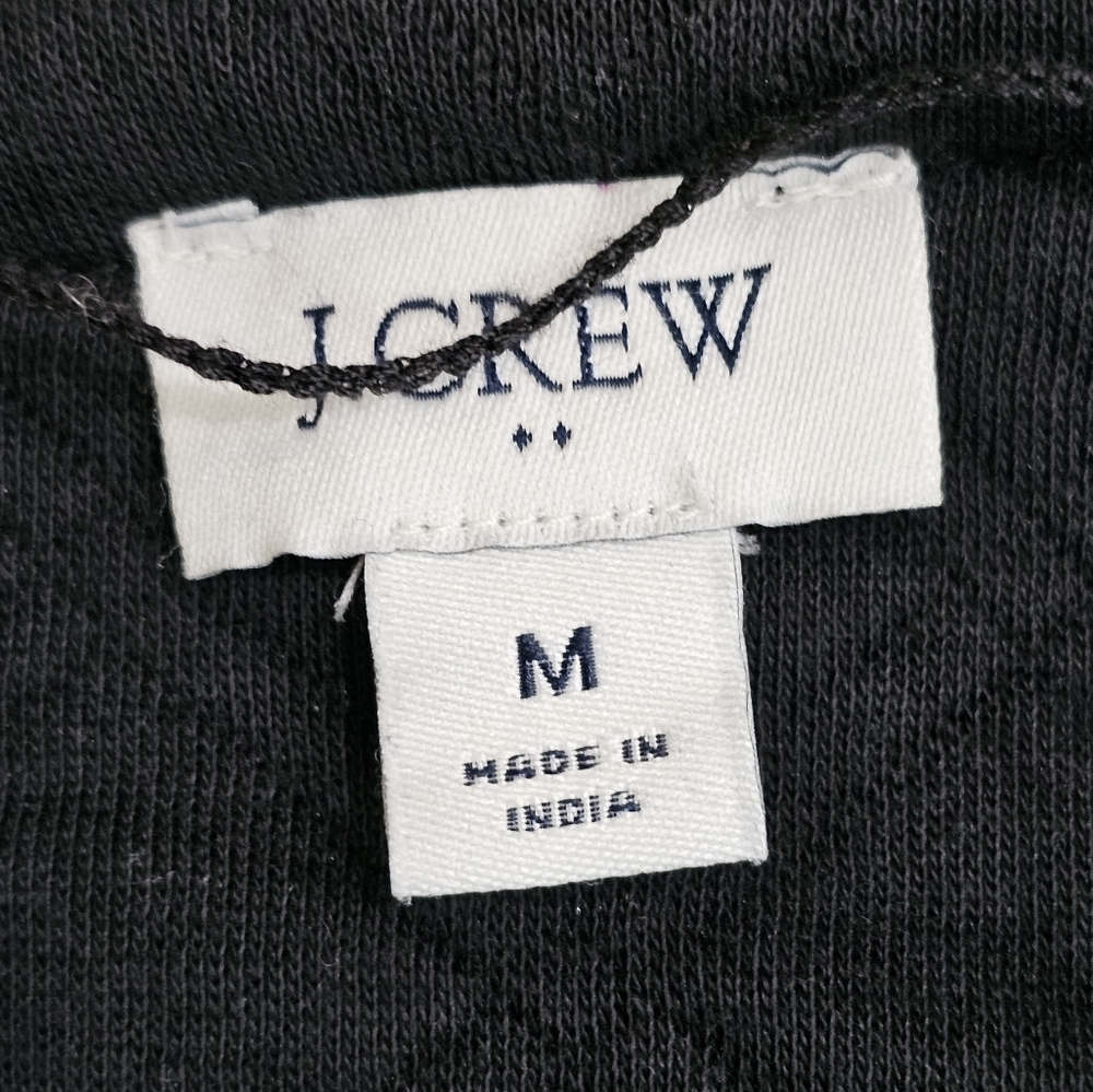 J.Crew Women Medium Cardigan Jacket Black Quilted Cotton Sweater Investment Rare - Picture 5 of 8